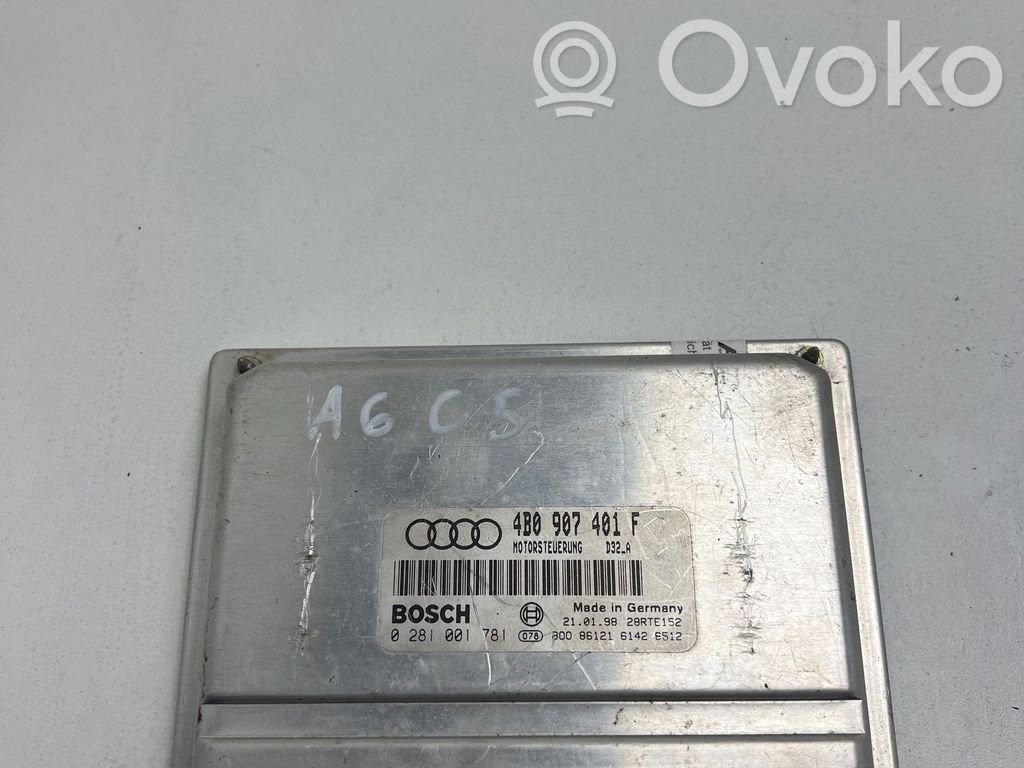 Engine control unit/module   4B0907401F,28RTE152,0281001781