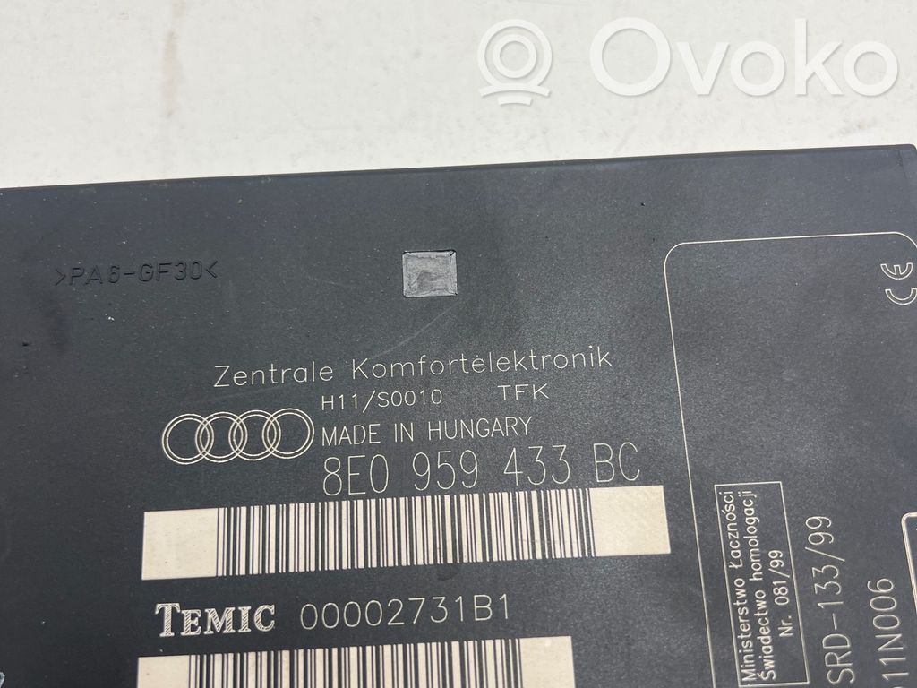Audi A4 S4 B6 8E 8H Moduł / Sterownik komfortu 