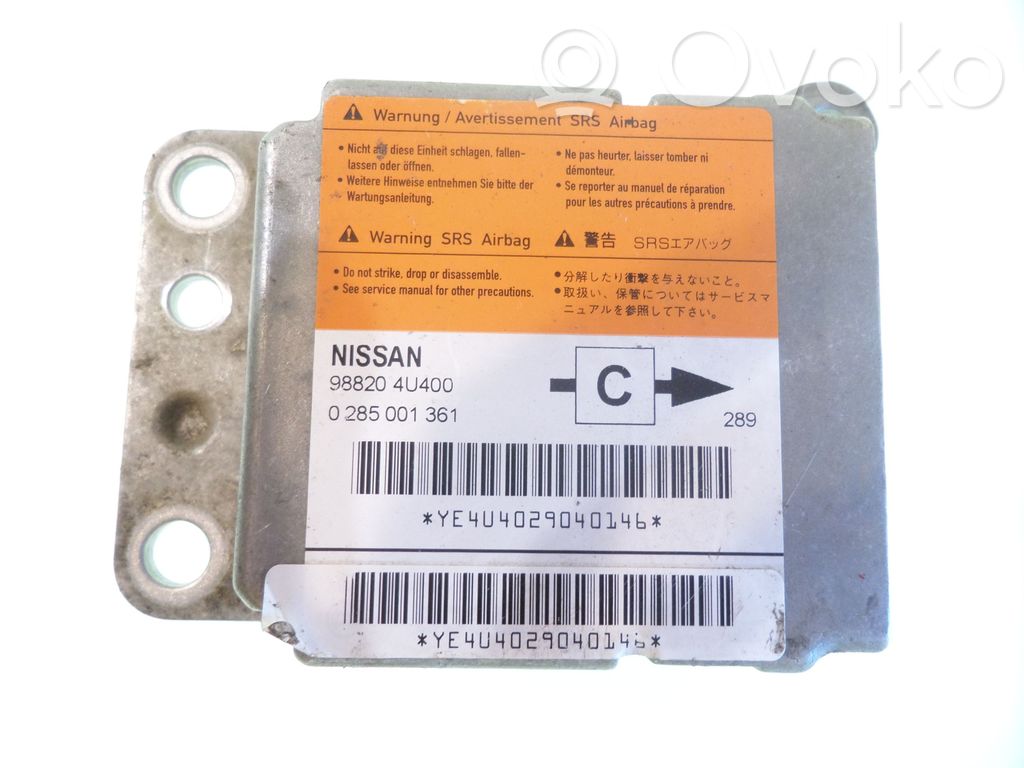 Sterownik / Moduł Airbag   98820,4U400,0285001361