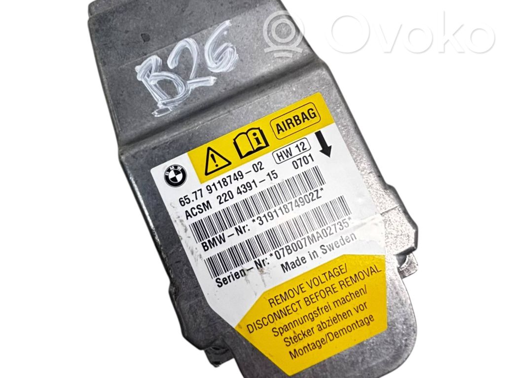 Airbag control unit/module   65779172018,9172018,65779160557,65779118749,65779145400,9118749,9145400,9160557