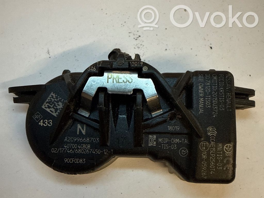 Nissan X-Trail T32 Sensor de presión del neumático 