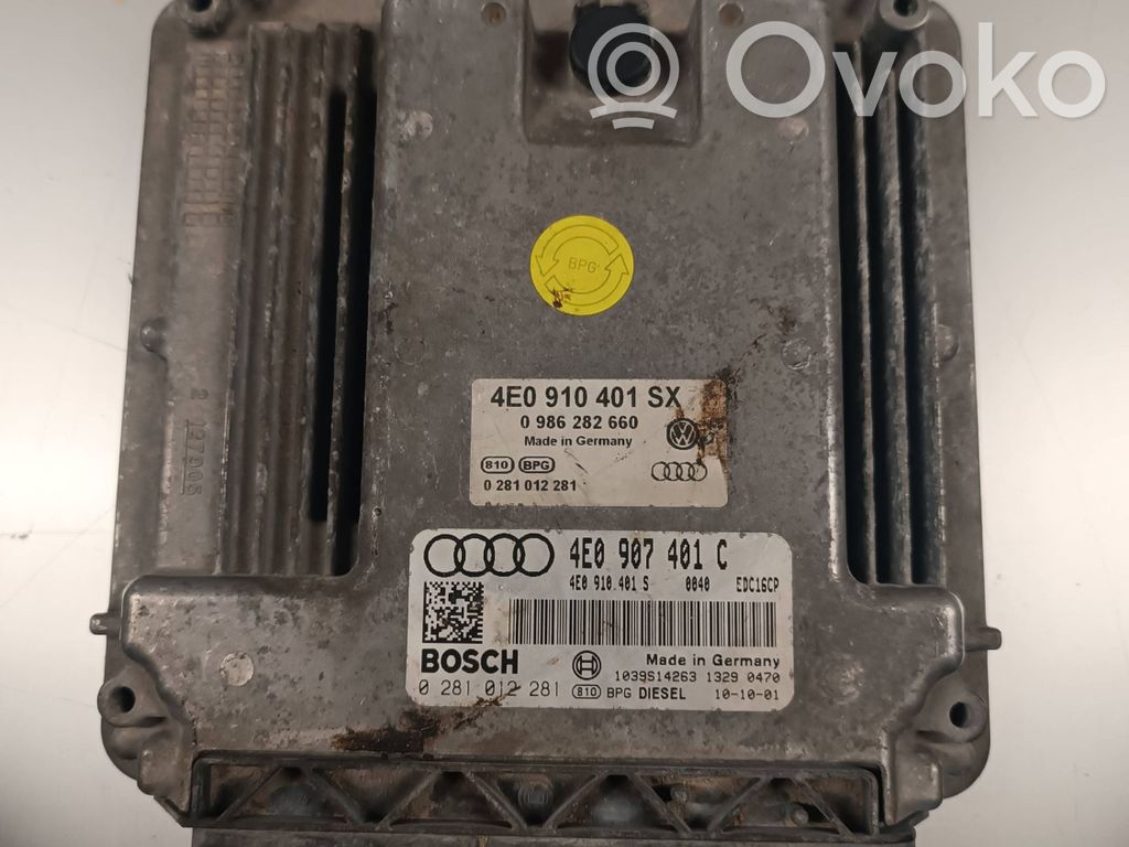 Audi A8 S8 D3 4E Kit calculateur ECU et verrouillage 