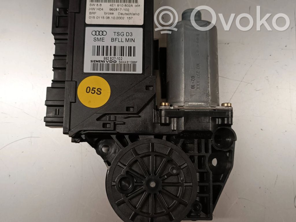 Audi A8 S8 D3 4E Motor del regulador de la ventanilla de la puerta delantera 