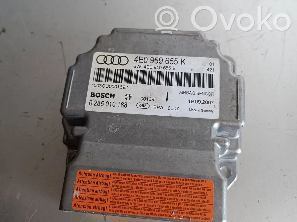 Airbag control unit/module   4E0959655K,0285010188,4E0910655E
