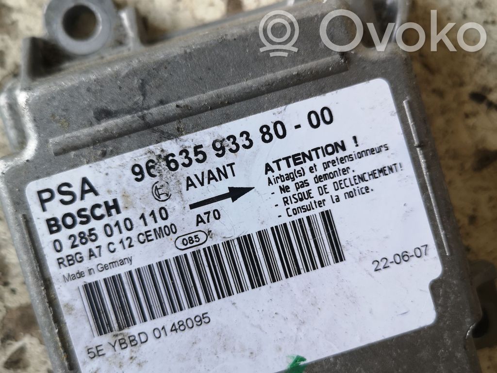 Peugeot 207 Airbag control unit/module 