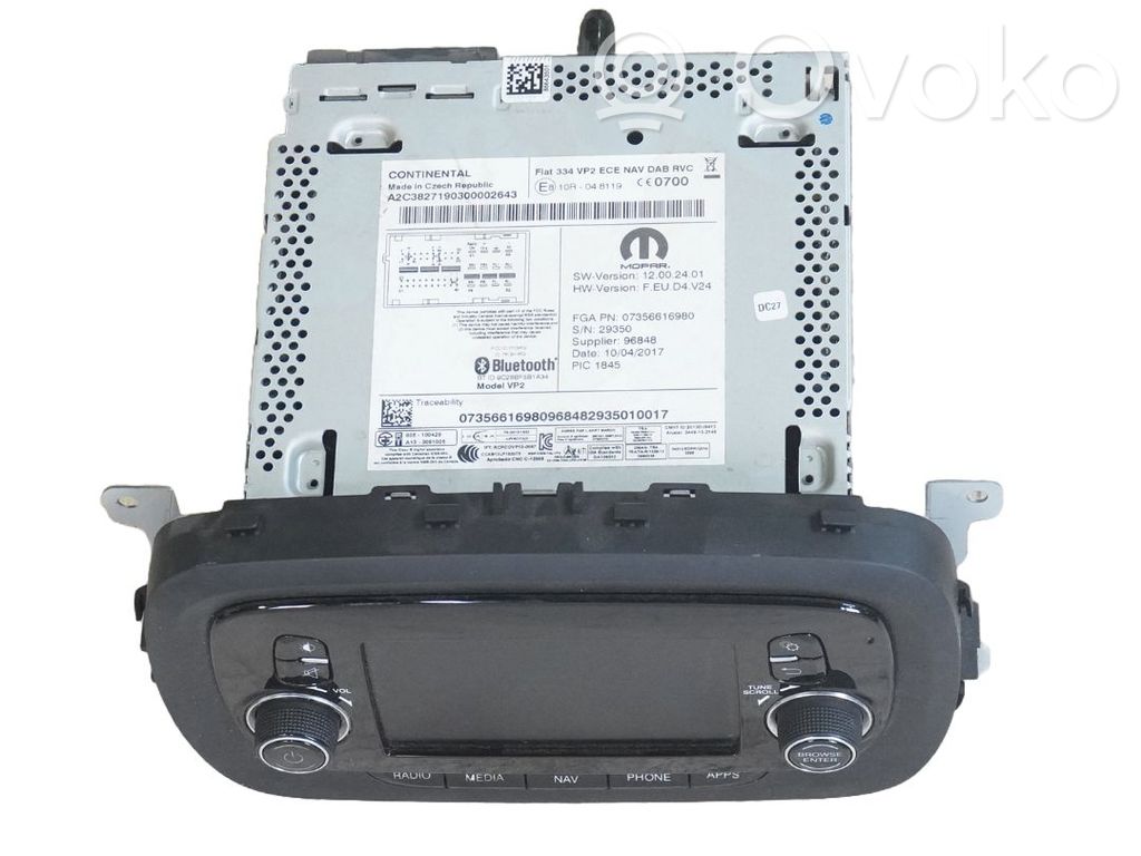 Fiat 500X Unitate principală radio/CD/DVD/GPS 