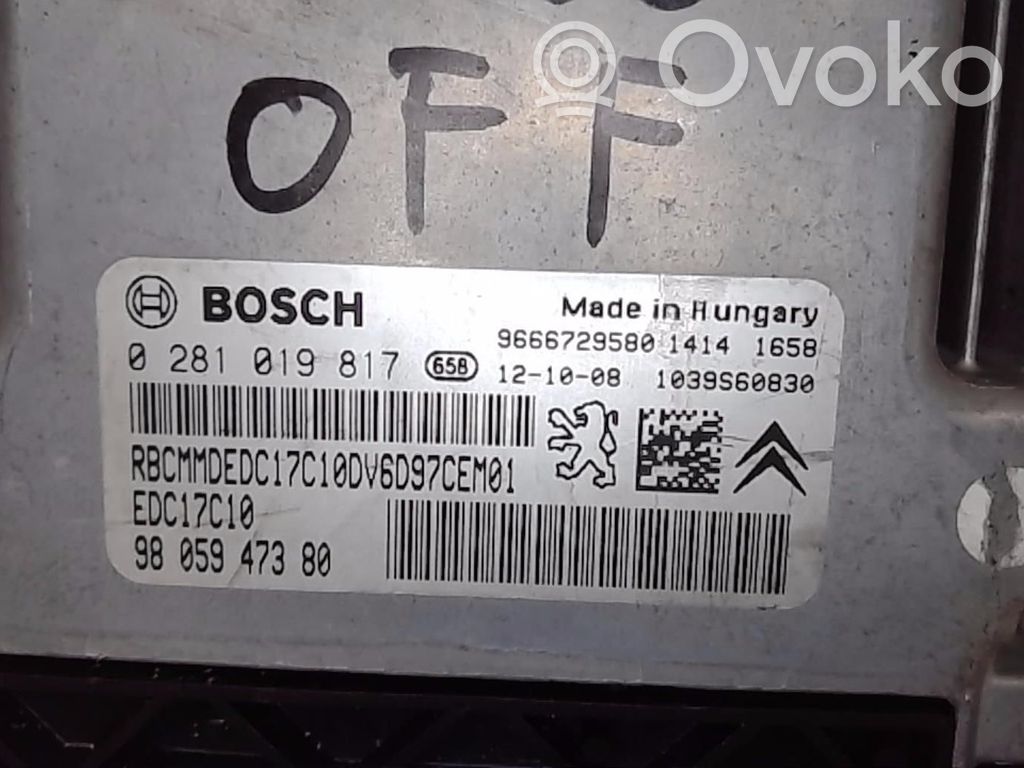 Peugeot 308 Engine control unit/module 