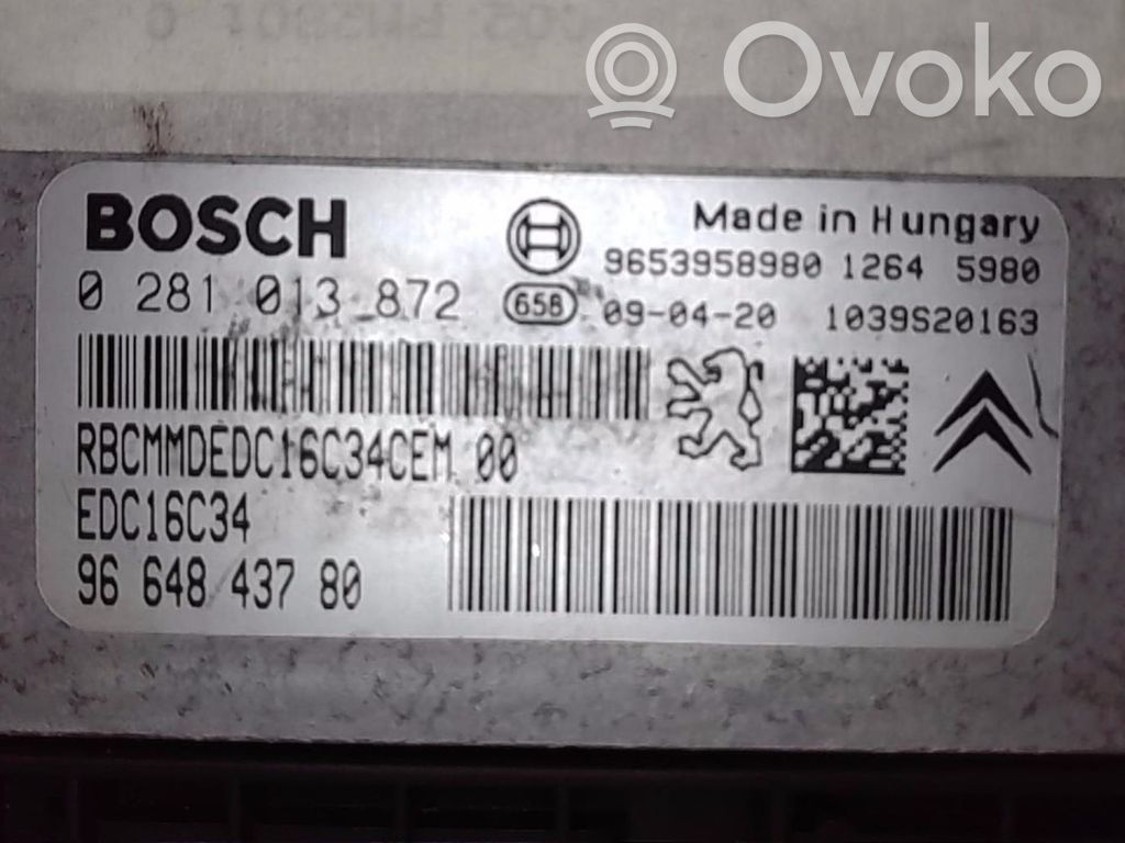 Peugeot 308 Engine control unit/module 