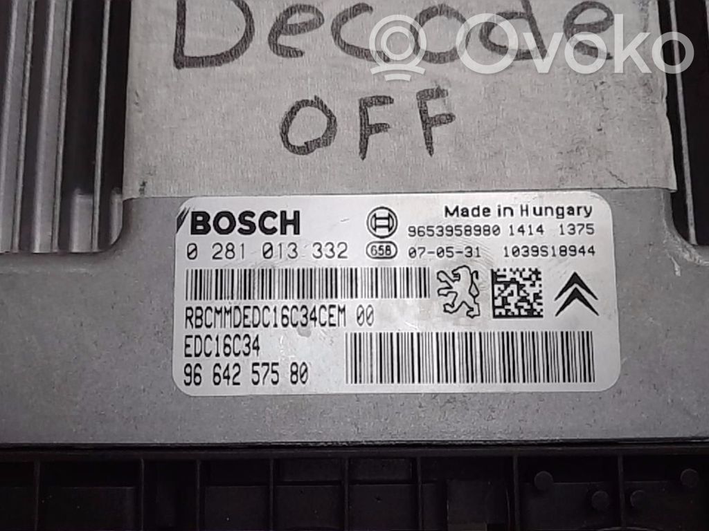 Peugeot 407 Engine control unit/module 