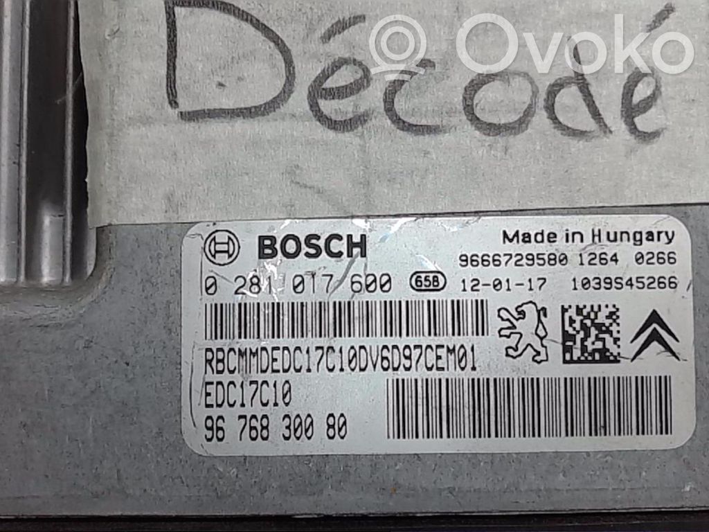 Citroen C3 Engine control unit/module 