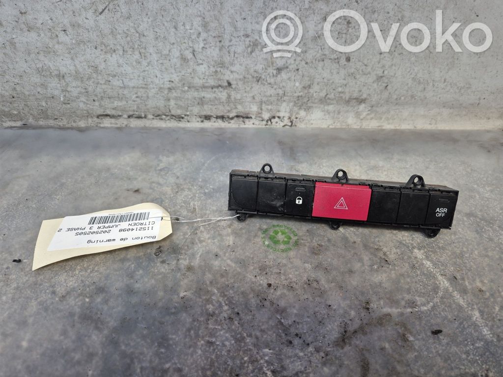 Citroen Jumper Botón interruptor de luz de peligro 