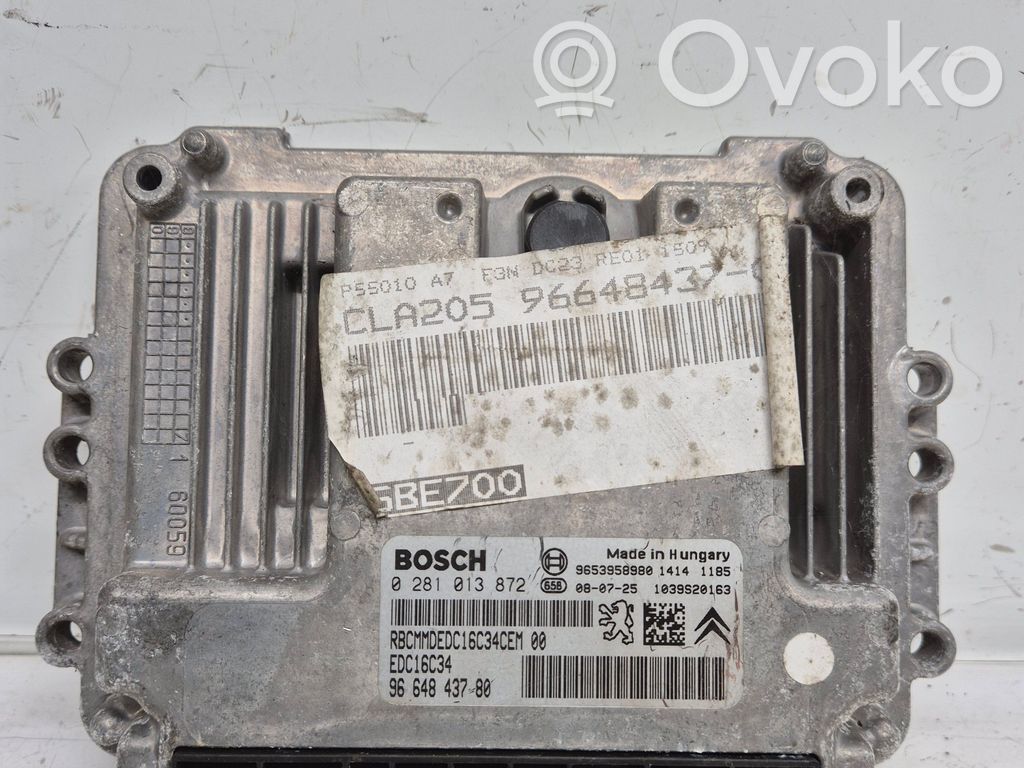 Peugeot 207 Engine control unit/module 