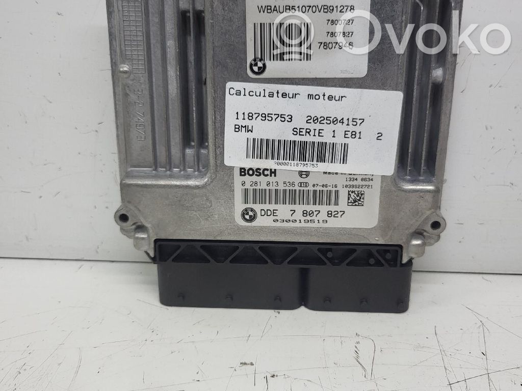 BMW 1 E81 E87 Centralina/modulo del motore 