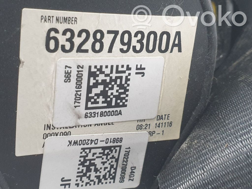 KIA Optima Hebilla del cinturón de seguridad trasero 