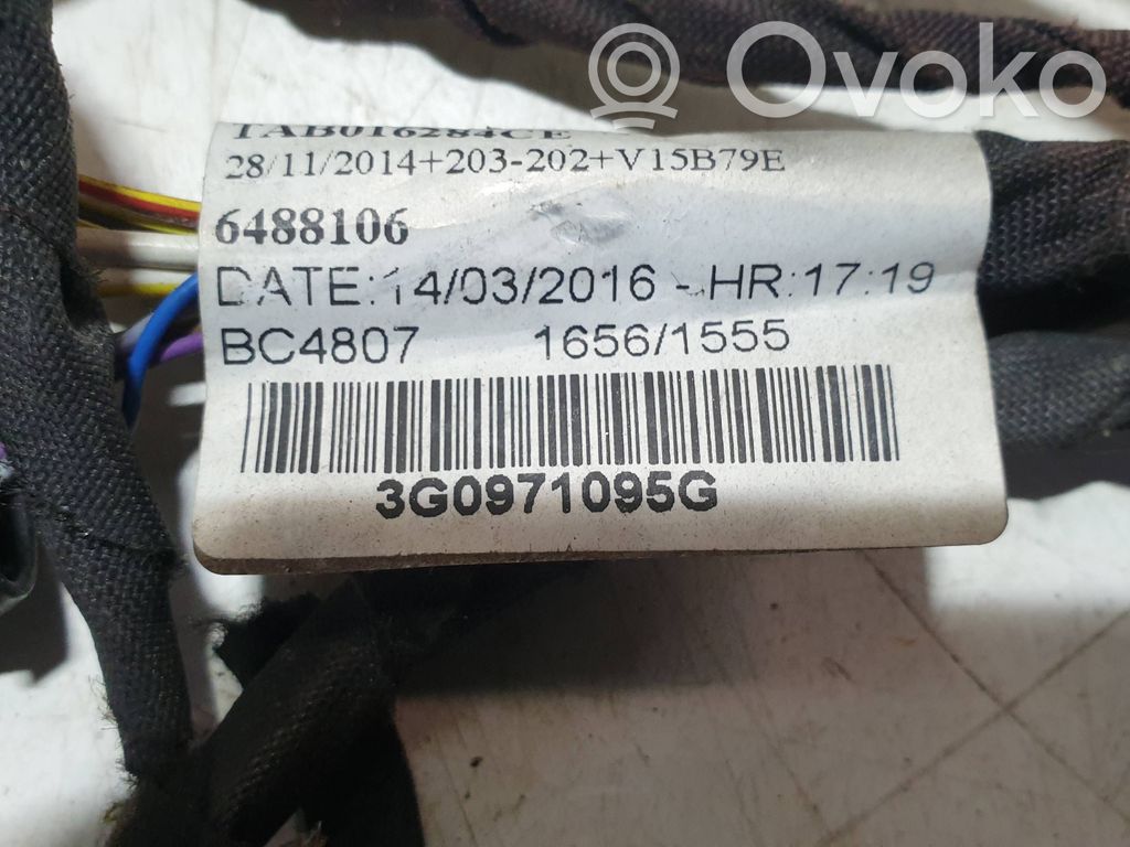Volkswagen PASSAT B8 Cableado del sensor de aparcamiento (PDC) 
