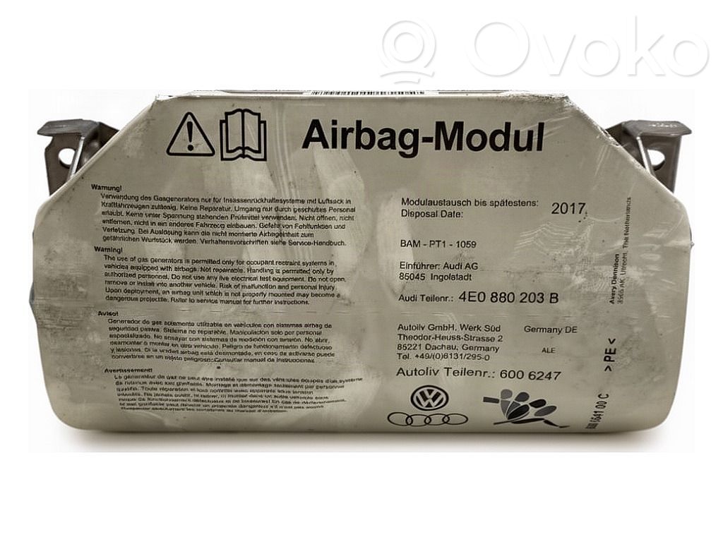 Audi A8 S8 D3 4E Airbag del pasajero