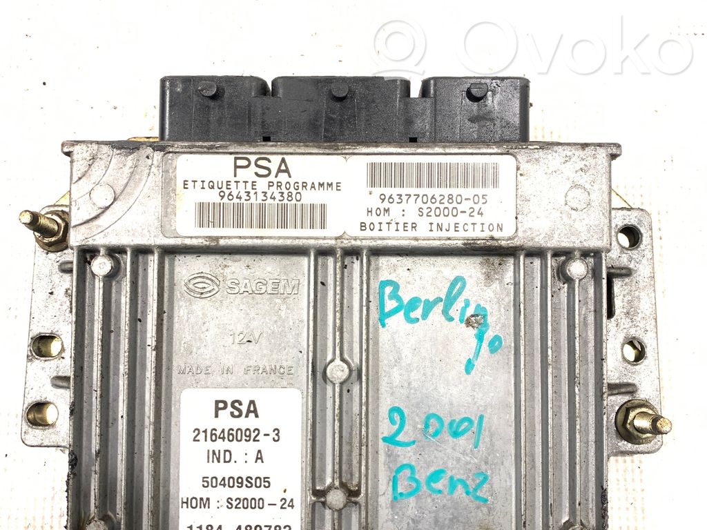 Citroen Berlingo Engine control unit/module 