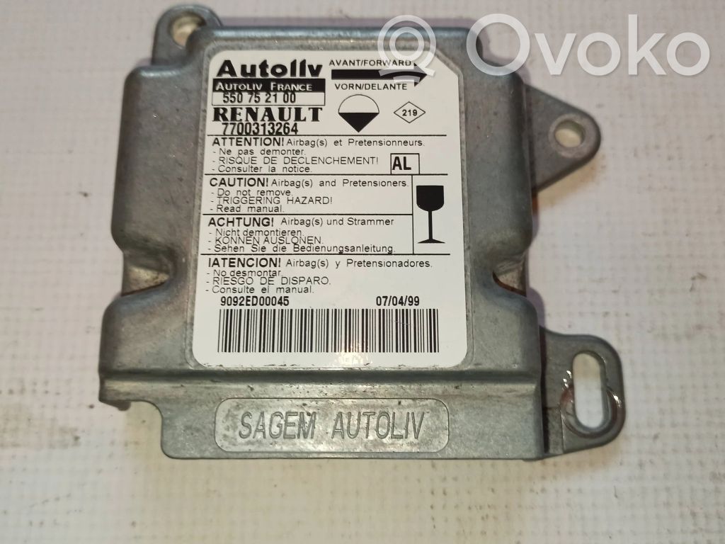 Airbag control unit/module   7700313264,550752100