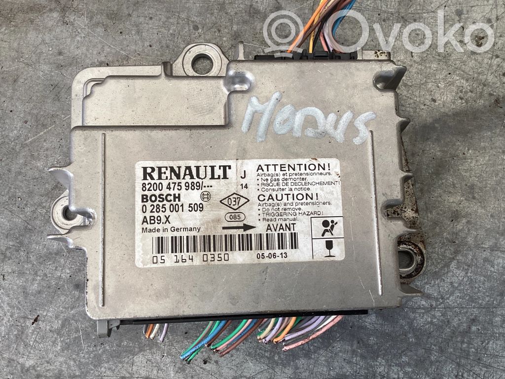 Airbag control unit/module   8200475989,0285001509,051640350