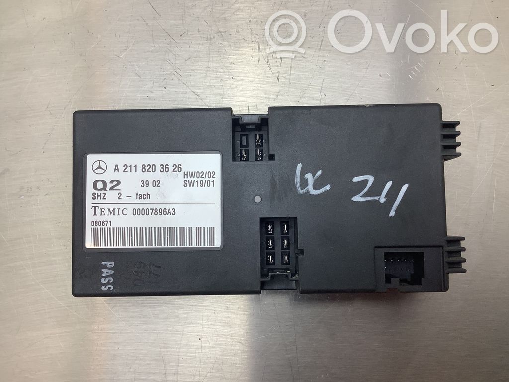 Module de commande de siège   A2118203626,080671,00007896A3,SW02102