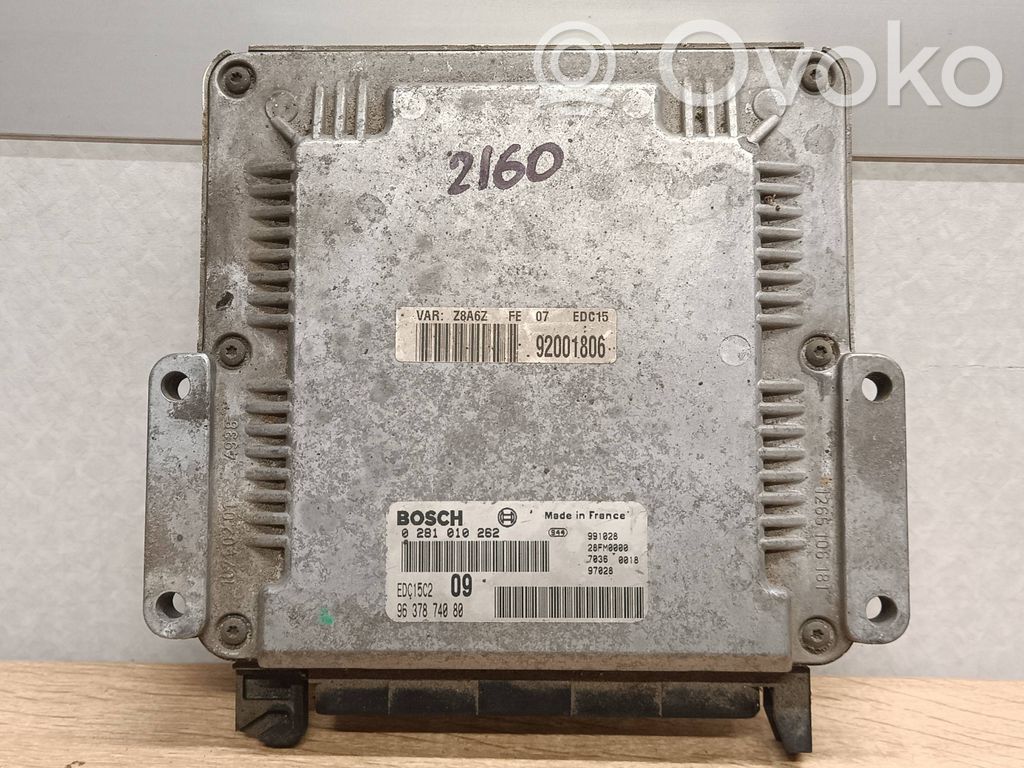 Engine control unit/module   0281010262,9637874080,EDC15C3