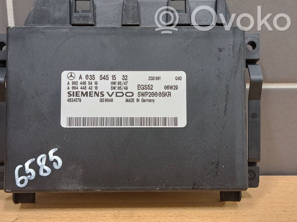 Sterownik / Moduł skrzyni biegów   A0024465410,A0355451532,A0044484210,5WP20005KB