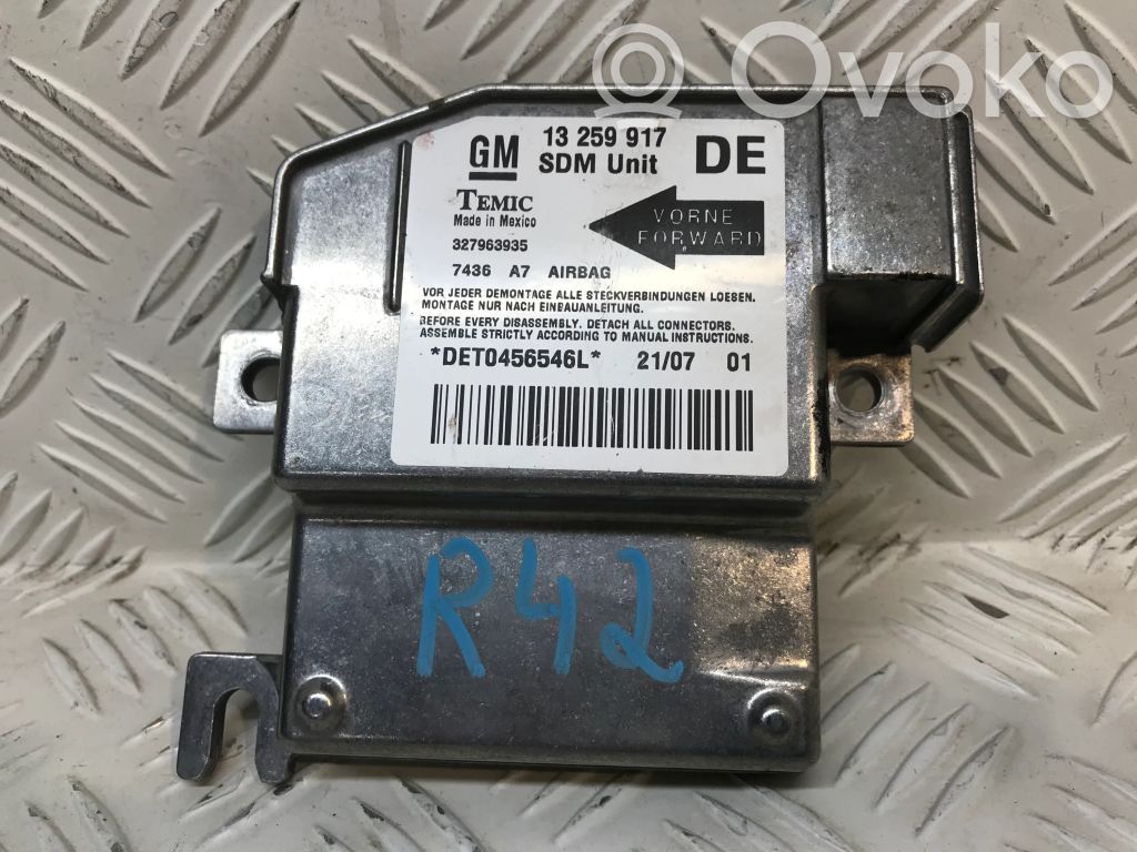Opel Meriva A Unidad de control/módulo del Airbag 