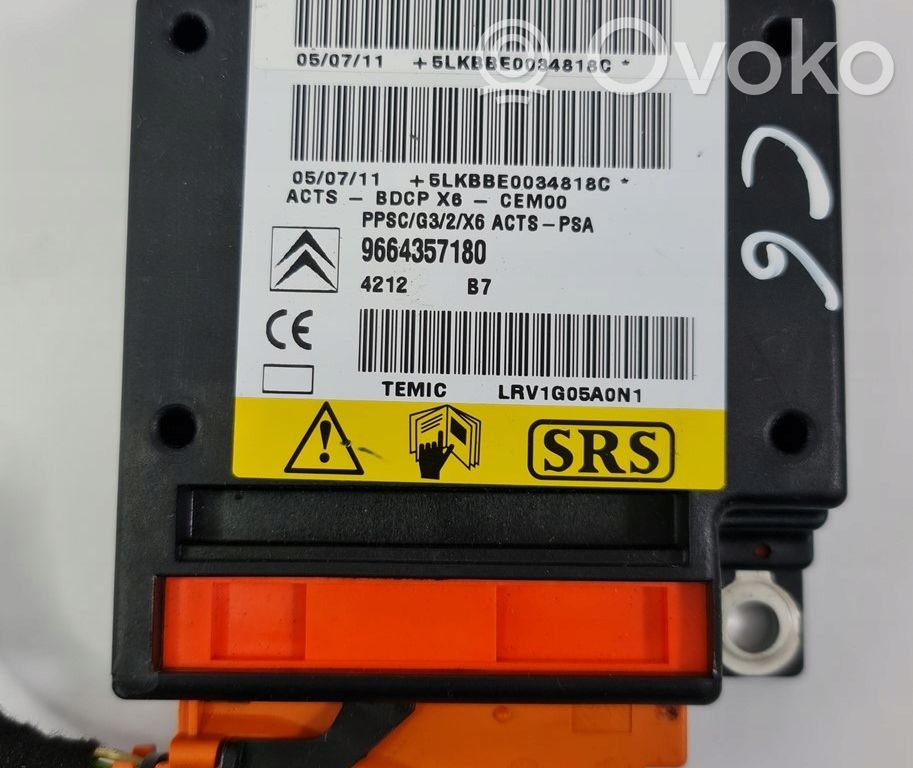 Citroen C6 Airbag deployment crash/impact sensor 