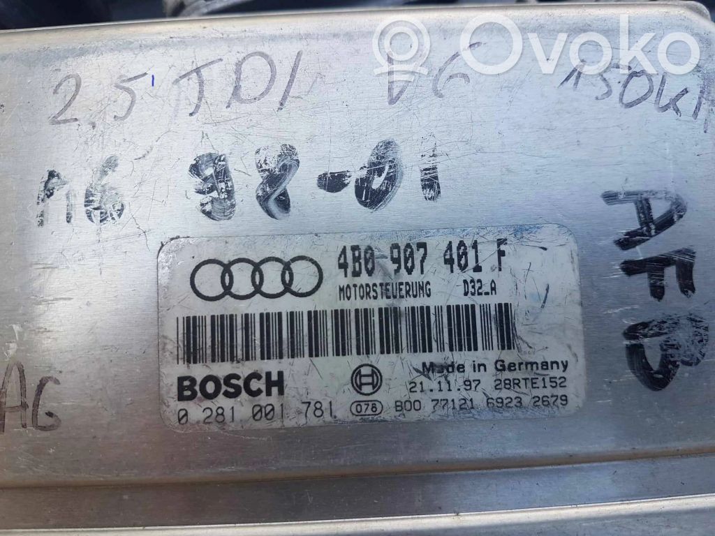Engine control unit/module   4B0907401F,28RTE152,0281001781