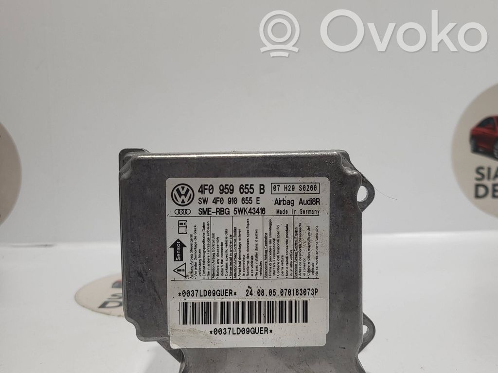 Airbag control unit/module   4F0959655B,4F0910655E,07H29S0260,0037LD09GUER,5WK43416