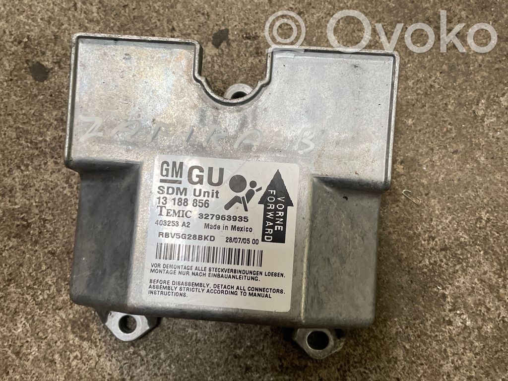 Opel Zafira B Turvatyynyn ohjainlaite/moduuli 
