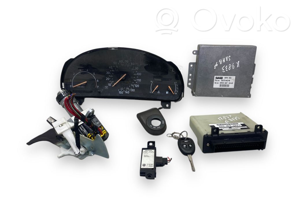 Saab 9-3 Ver1 Engine ECU kit and lock set 