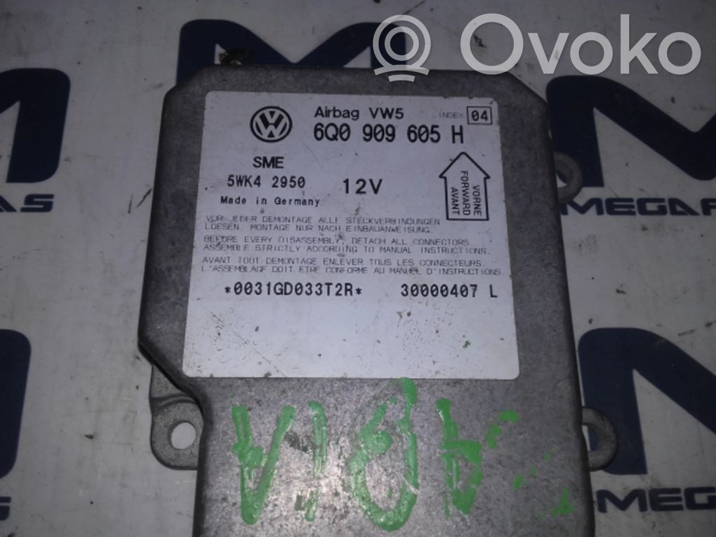Skoda Fabia Mk1 (6Y) Unitate/modul de comandă airbaguri 
