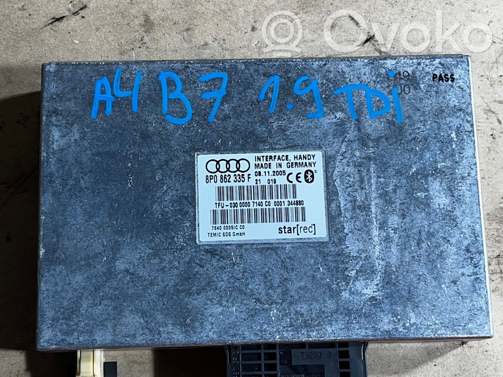 Audi A4 S4 B7 8E 8H Bluetooth control unit module 