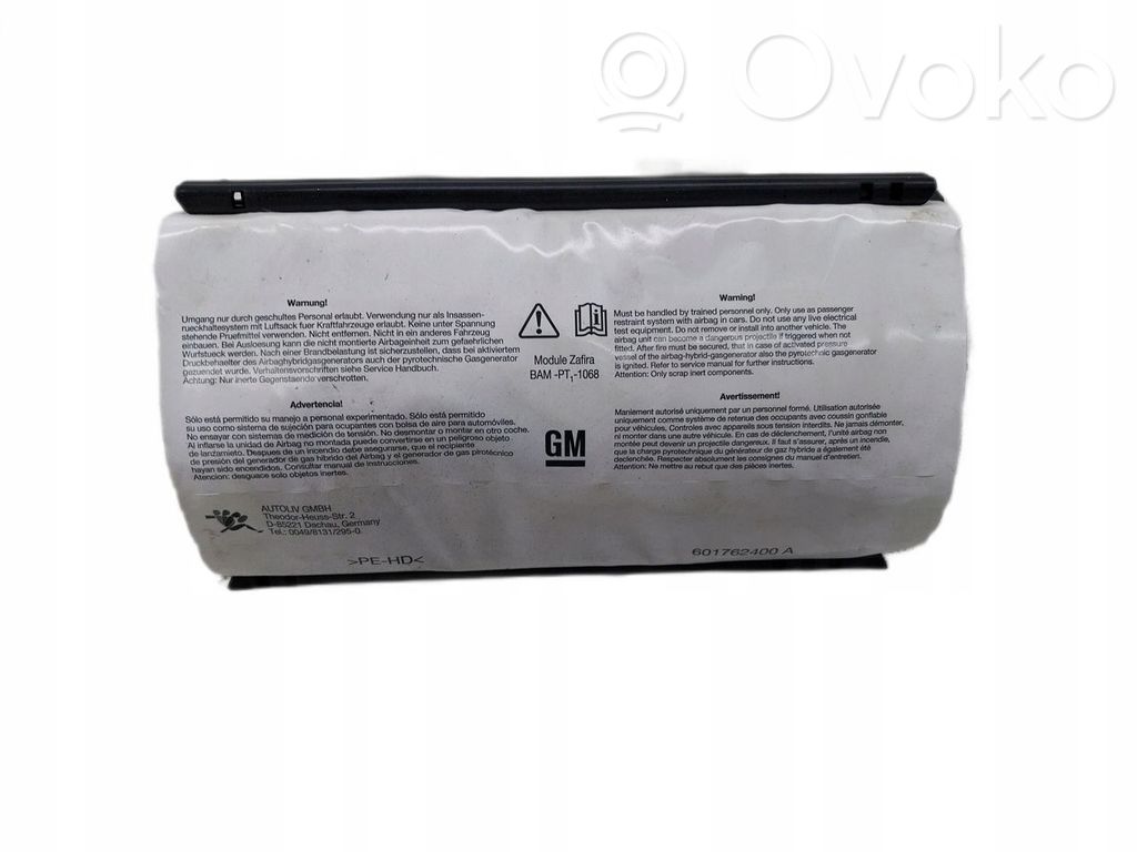 Opel Zafira B Airbag pasager