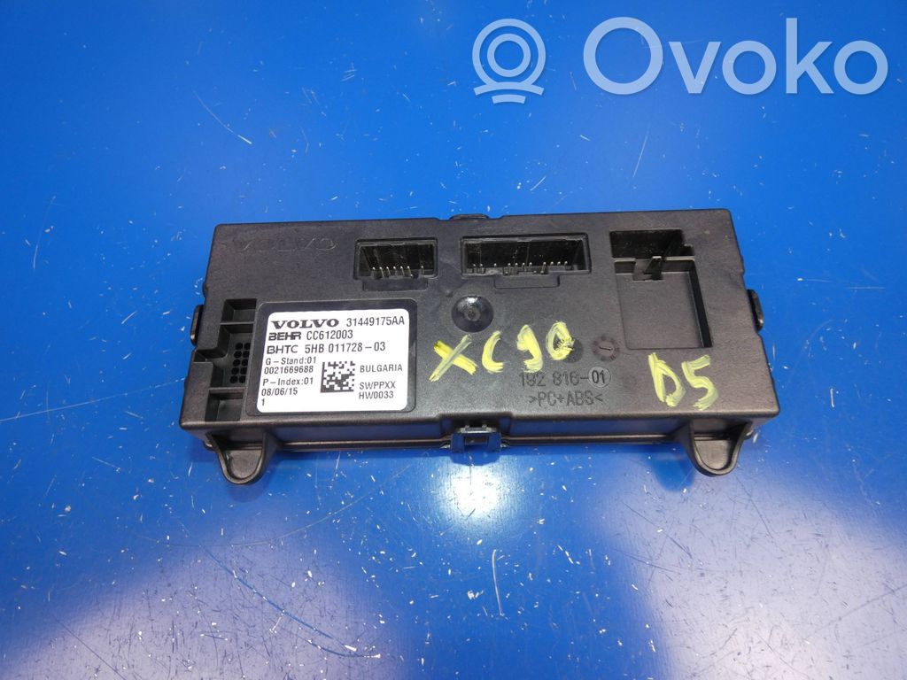 Volvo XC90 Air conditioning/heating control unit 