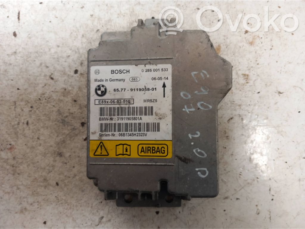 BMW 3 E90 E91 Module de contrôle airbag 
