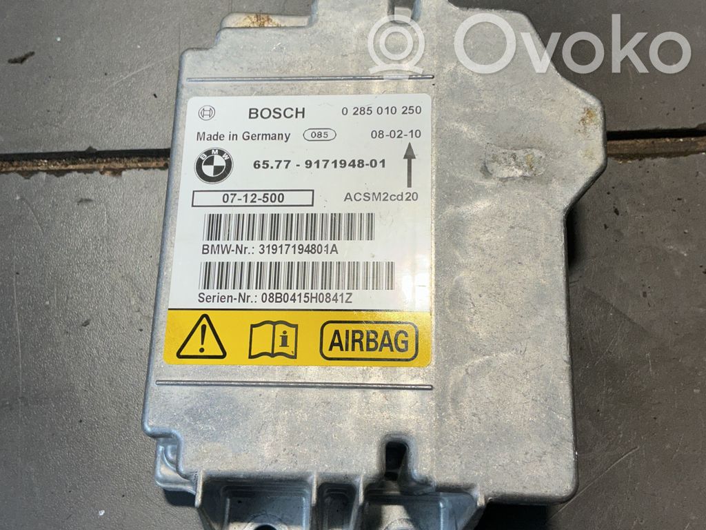 BMW X5 E70 Module de contrôle airbag 