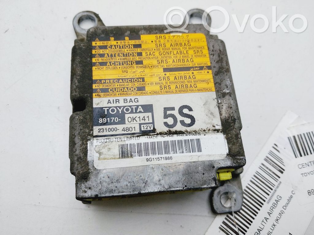 Toyota Hilux (AN10, AN20, AN30) Centralina/modulo airbag 