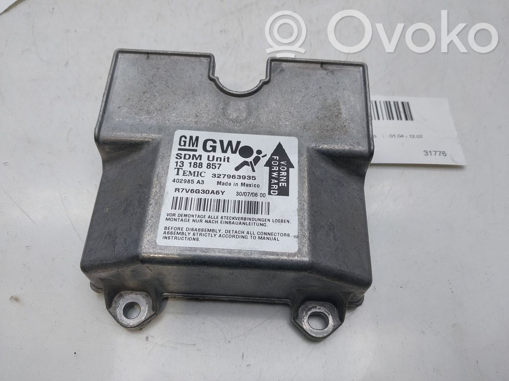 Unidad de control/módulo del Airbag   13188857
