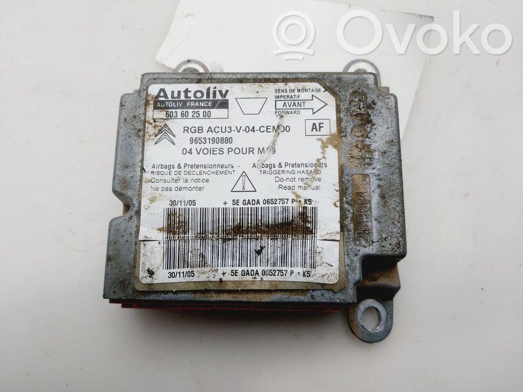 Unitate/modul de comandă airbaguri   9653190880