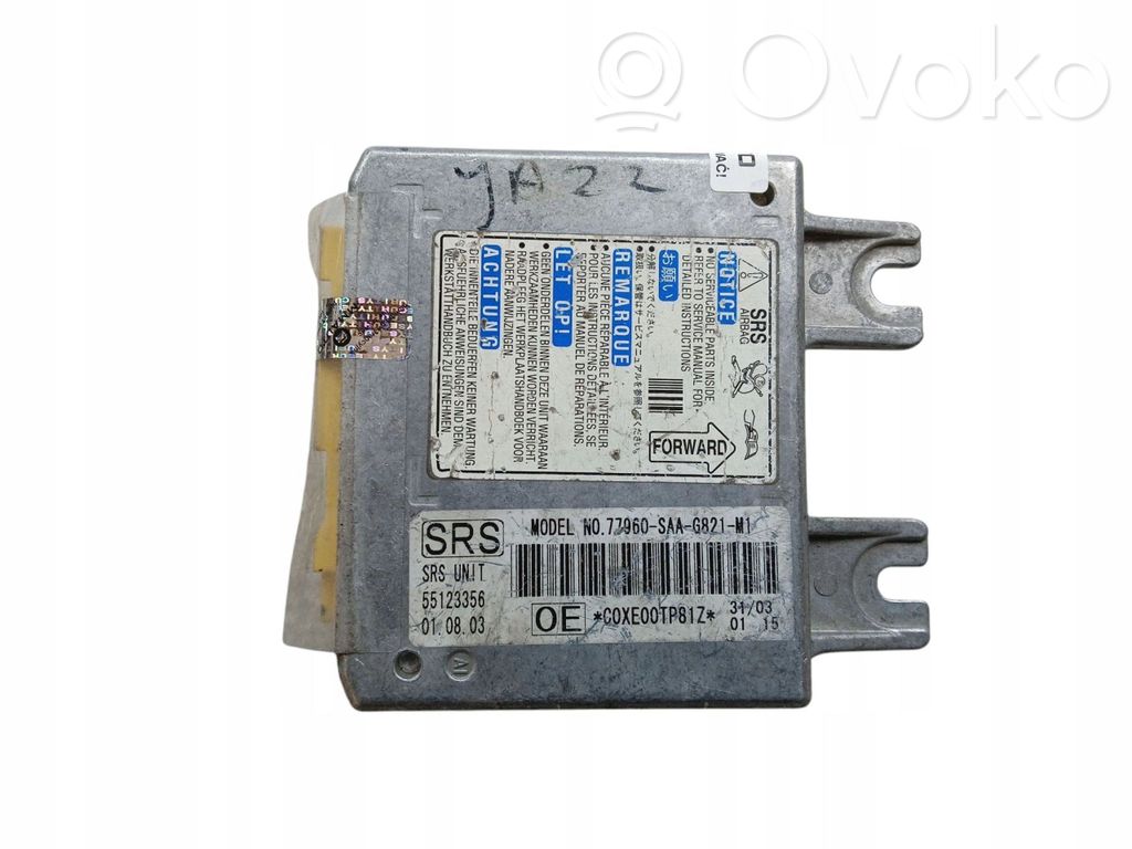Honda Jazz Unidad de control/módulo del Airbag 