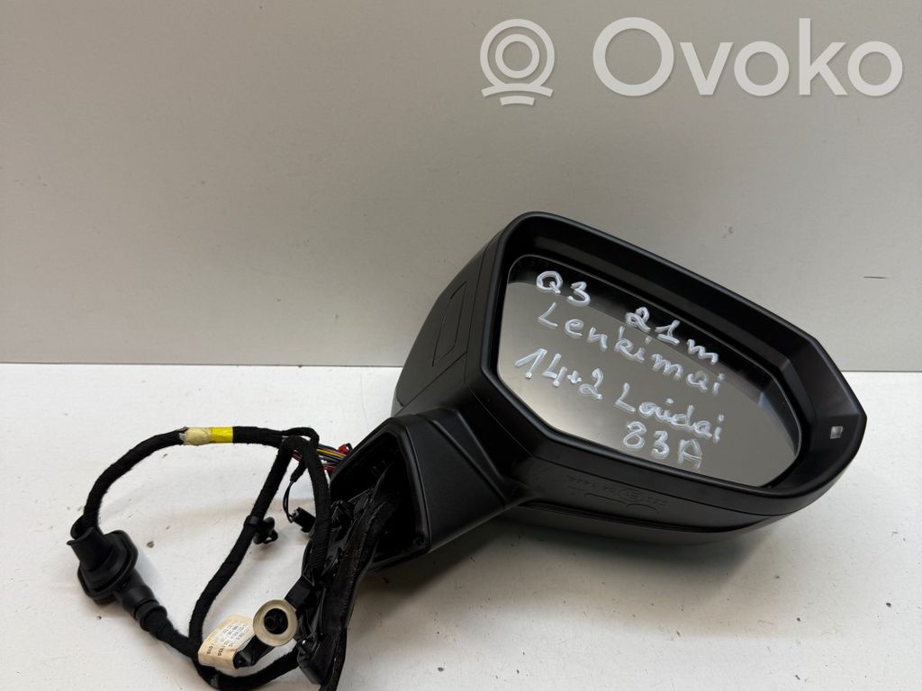 Audi Q3 F3 Vidrio del espejo lateral 