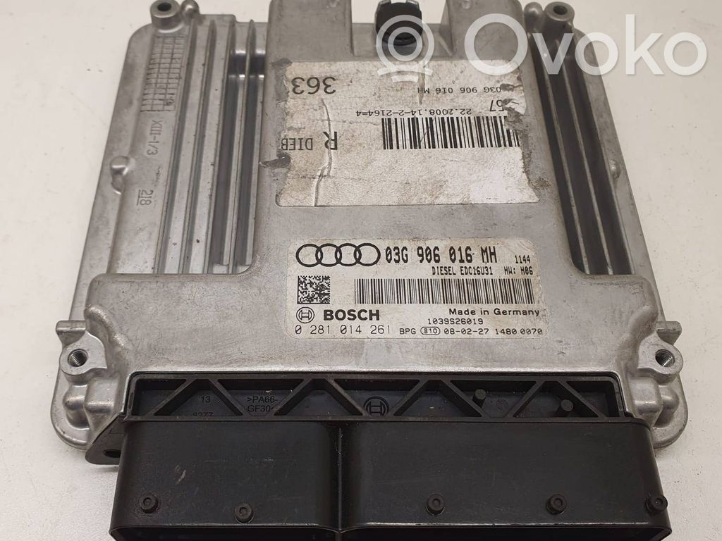 Engine control unit/module   03G906016MH,0281014261,1039S26019