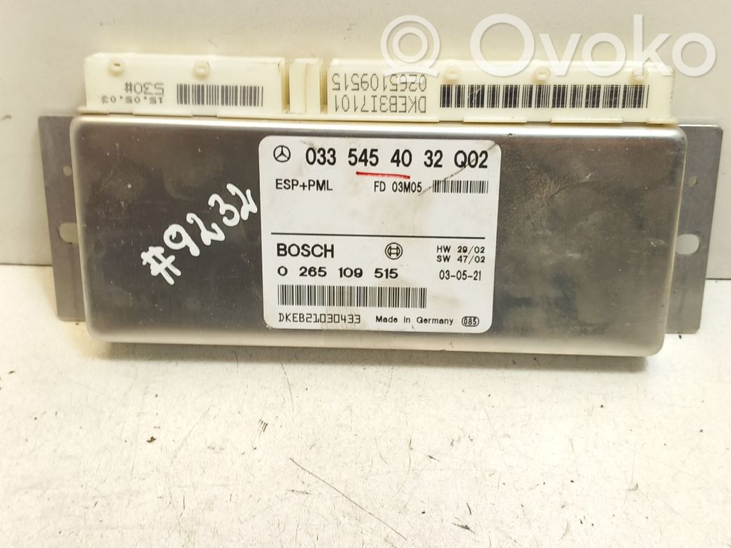 ESP (stability system) control unit   A0335454032,0335454032,0265109515