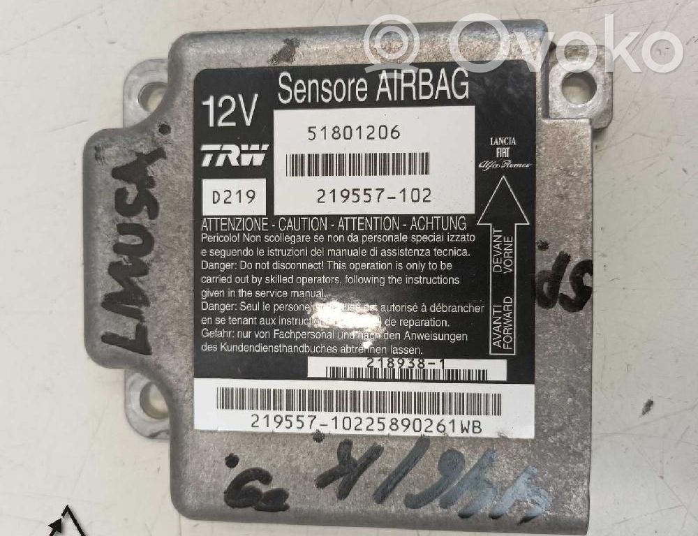Lancia Musa Unidad de control/módulo del Airbag 