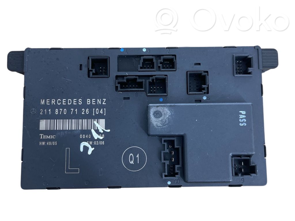 Mercedes-Benz E W211 Unité de commande module de porte 