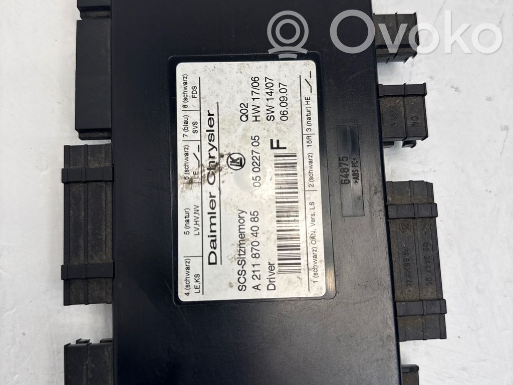 Mercedes-Benz CLS C219 Module de commande de siège 