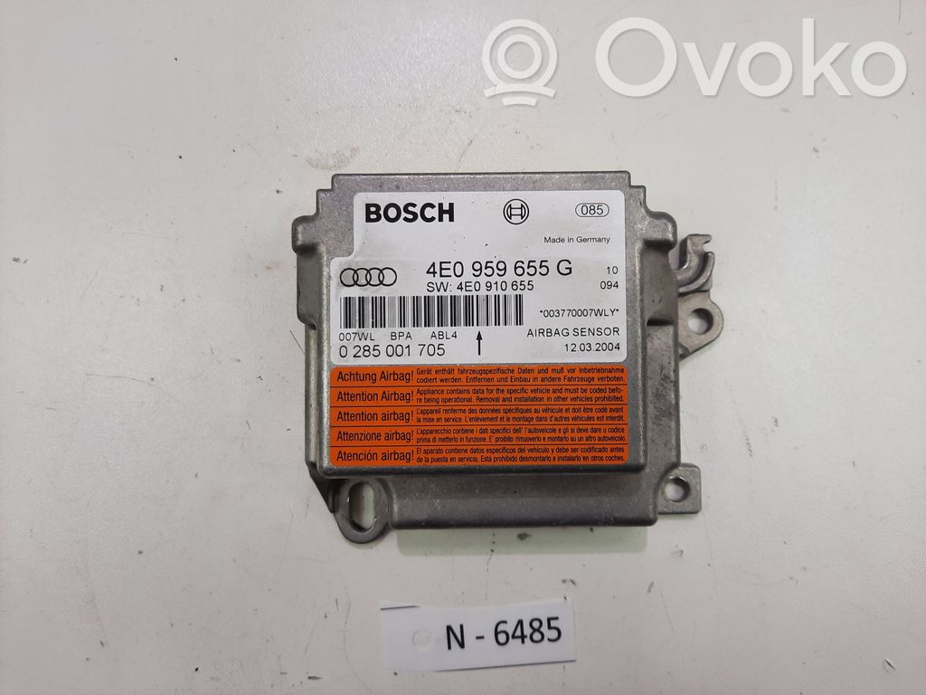 Audi A8 S8 D3 4E Airbag control unit/module 