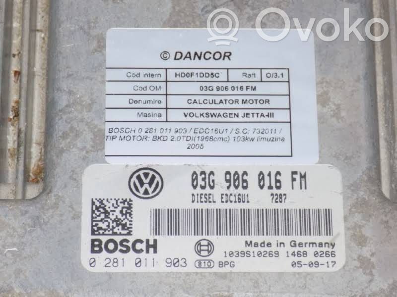 Volkswagen Golf V Engine control unit/module 